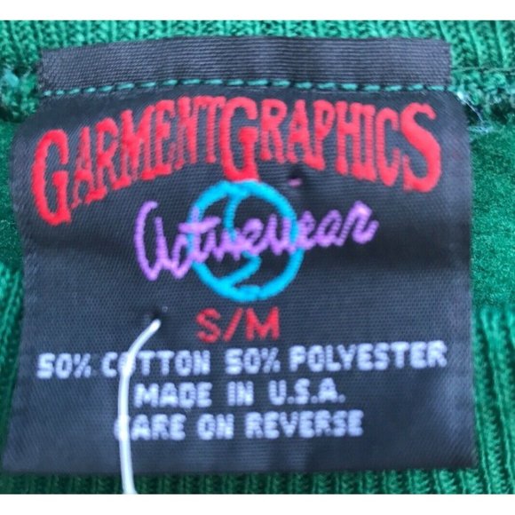 Taz Tasmanian Devil Santa Clause Looney Toons Green Sweatshirt S/M - Picture 3 of 5